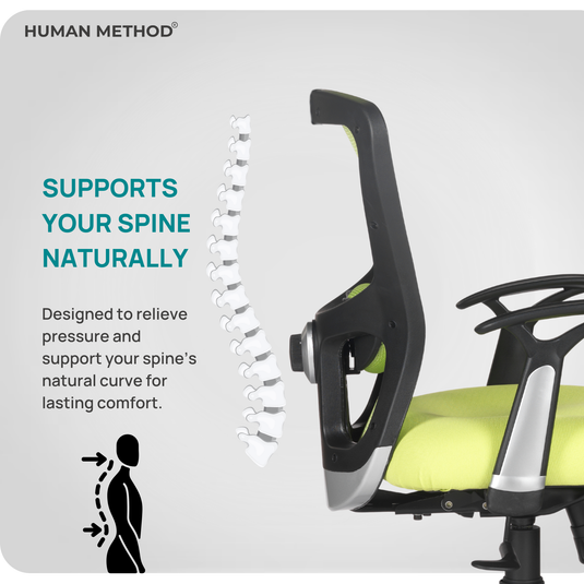 HUMAN METHOD VIBE ELITE ERGONOMIC MID BACK REVOLVING OFFICE CHAIR - FLUORESCENT GREEN