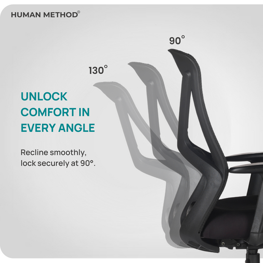 HUMAN METHOD SIENA ELITE ERGONOMIC MID BACK REVOLVING OFFICE CHAIR - JET BLACK