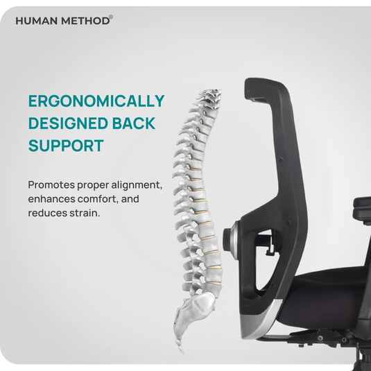 HUMAN METHOD VIBE PRO ERGONOMIC MID BACK REVOLVING OFFICE CHAIR - BLACK