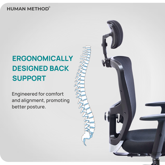 HUMAN METHOD VIBE PLUS ERGONOMIC HIGH BACK REVOLVING OFFICE CHAIR - BLACK