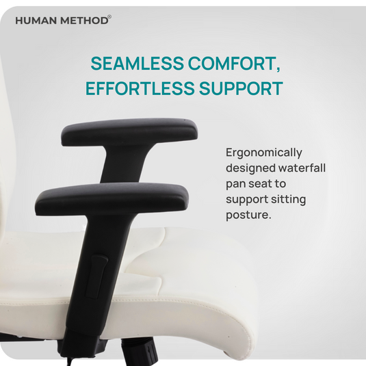 HUMAN METHOD PROMPT HIGH BACK REVOLVING CHAIR (ELEGANCE) - WHITE