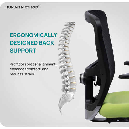 HUMAN METHOD VIBE PRO ERGONOMIC MID BACK REVOLVING OFFICE CHAIR - GREEN