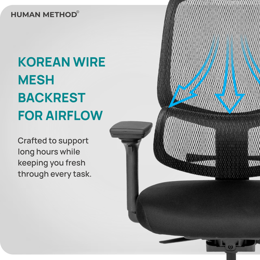 HUMAN METHOD ELLA FLY HIGH BACK REVOLVING CHAIR - JET BLACK