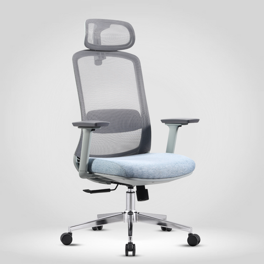 HUMAN METHOD NOVA HIGH BACK REVOLVING CHAIR - GREY - BLUE