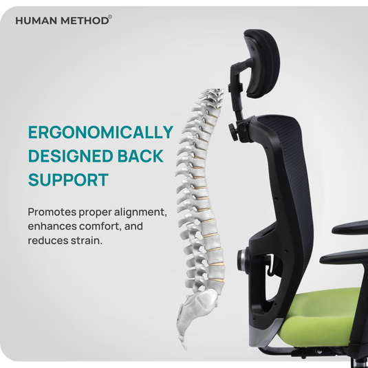 HUMAN METHOD VIBE PRO ERGONOMIC HIGH BACK REVOLVING OFFICE CHAIR - GREEN
