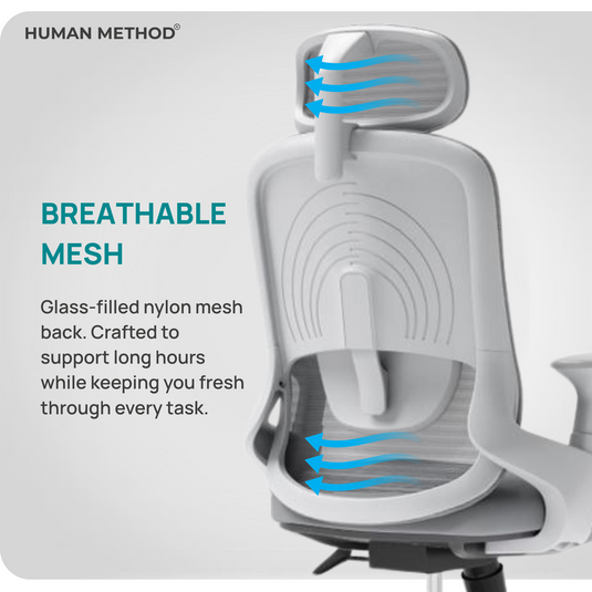 HUMAN METHOD POLO HIGH BACK REVOLVING CHAIR - GREY