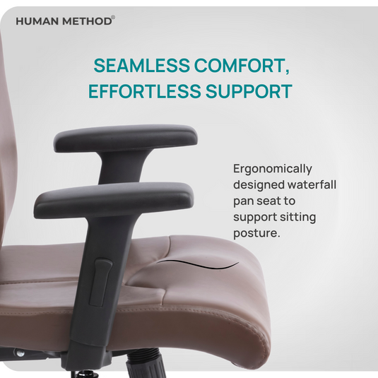 HUMAN METHOD PROMPT HIGH BACK REVOLVING CHAIR (ELEGANCE) - BROWN