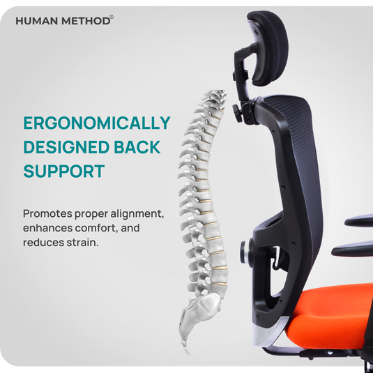 HUMAN METHOD VIBE PRO ERGONOMIC HIGH BACK REVOLVING OFFICE CHAIR - ORANGE