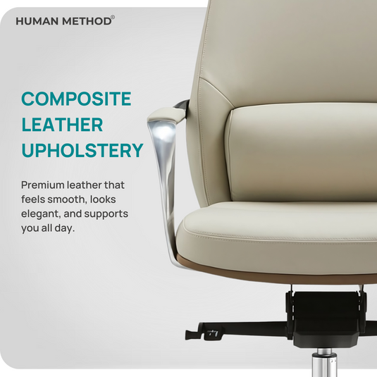 HUMAN METHOD CROWN MID BACK REVOLVING CHAIR - BEIGE