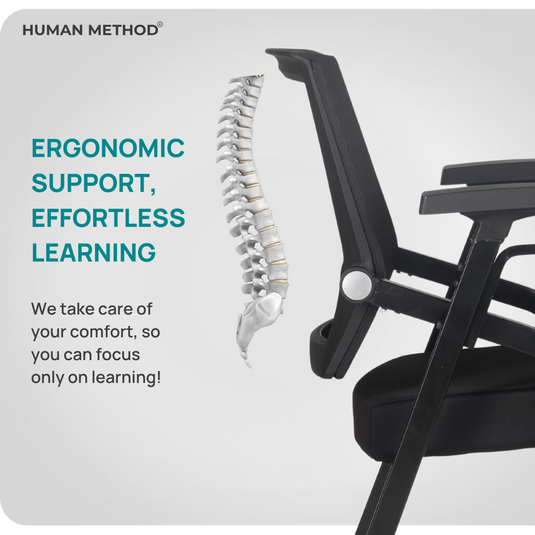 HUMAN METHOD FLEXI TRAINING CHAIR - WITHOUT WRITING PAD AND WITHOUT WHEELS
