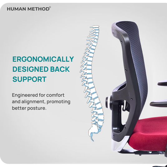 HUMAN METHOD VIBE PLUS ERGONOMIC MID BACK REVOLVING OFFICE CHAIR - MAROON