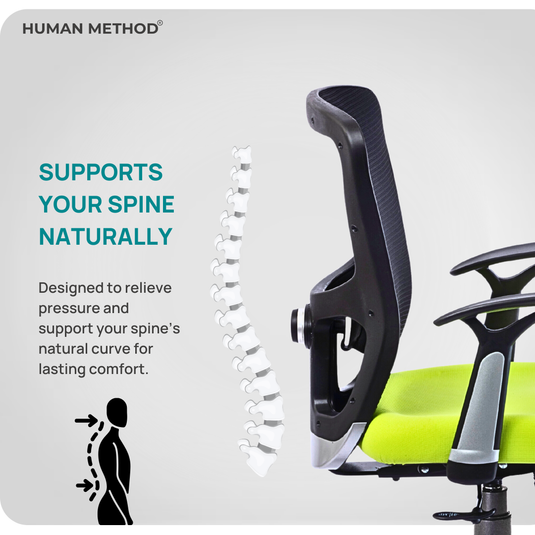 HUMAN METHOD VIBE ELITE ERGONOMIC MID BACK REVOLVING OFFICE CHAIR - GREEN