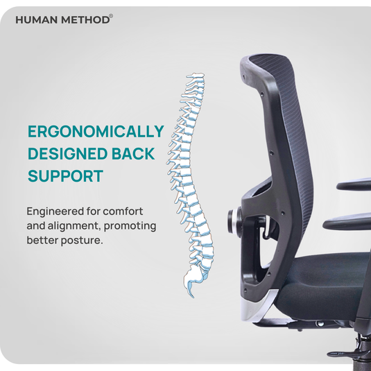 HUMAN METHOD VIBE PLUS ERGONOMIC MID BACK REVOLVING OFFICE CHAIR - BLACK