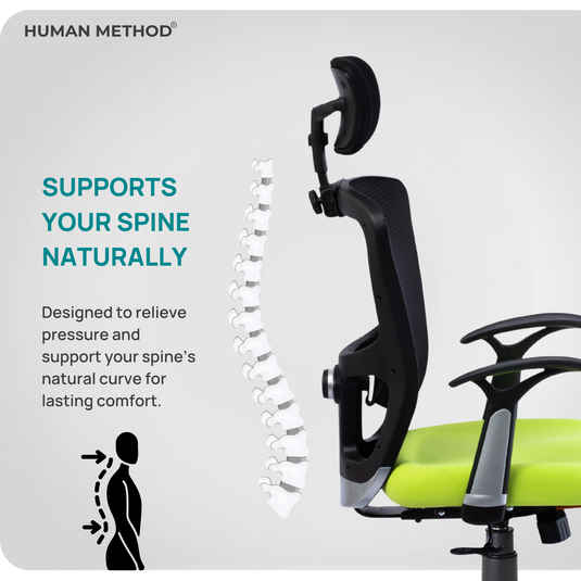 HUMAN METHOD VIBE ELITE ERGONOMIC HIGH BACK REVOLVING OFFICE CHAIR - GREEN