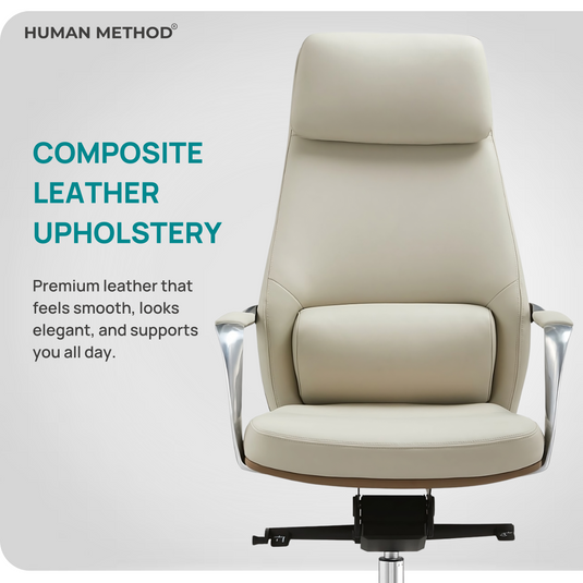 HUMAN METHOD CROWN HIGH BACK REVOLVING CHAIR - BEIGE