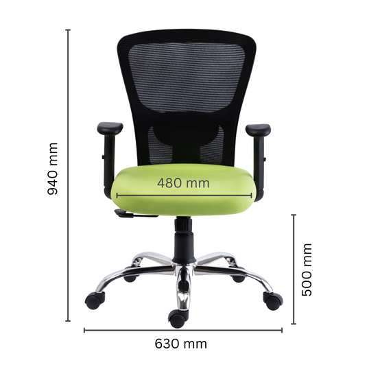 HUMAN METHOD VIBE PRO ERGONOMIC MID BACK REVOLVING OFFICE CHAIR - GREEN