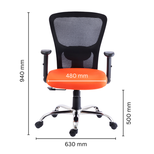 HUMAN METHOD VIBE PRO ERGONOMIC MID BACK REVOLVING OFFICE CHAIR - ORANGE