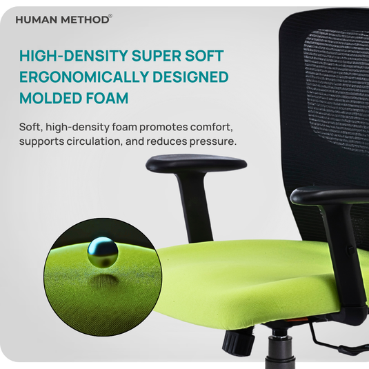 HUMAN METHOD VIBE PLUS ERGONOMIC HIGH BACK REVOLVING OFFICE CHAIR - GREEN