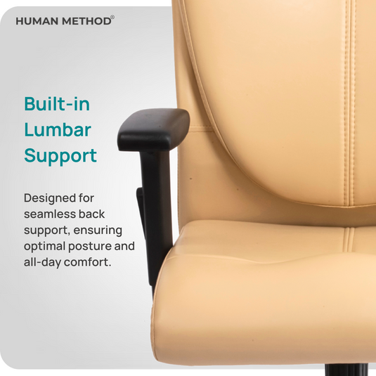HUMAN METHOD PROMPT MID BACK REVOLVING CHAIR (ELEGANCE) - BEIGE