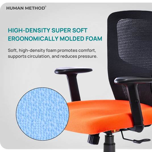 HUMAN METHOD VIBE PLUS ERGONOMIC HIGH BACK REVOLVING OFFICE CHAIR - ORANGE