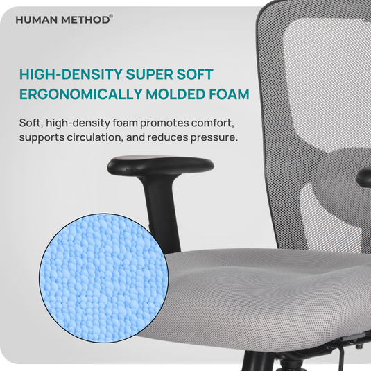 HUMAN METHOD VIBE PLUS ERGONOMIC MID BACK REVOLVING OFFICE CHAIR - STERLING GREY