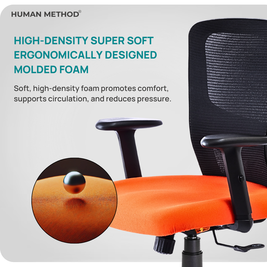 HUMAN METHOD VIBE PLUS ERGONOMIC MID BACK REVOLVING OFFICE CHAIR - ORANGE
