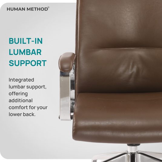 HUMAN METHOD ACCORD PREMIUM SUPER HIGH BACK REVOLVING OFFICE CHAIR - BROWN