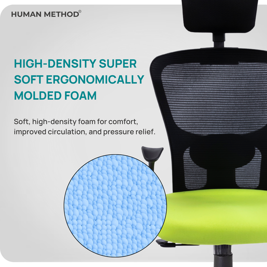 HUMAN METHOD VIBE ELITE ERGONOMIC HIGH BACK REVOLVING OFFICE CHAIR - GREEN
