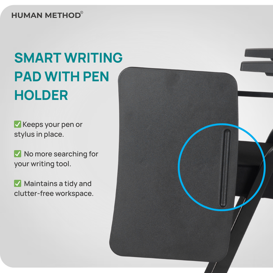 HUMAN METHOD FLEXI TRAINING CHAIR - WITH WRITING PAD AND WITHOUT WHEELS
