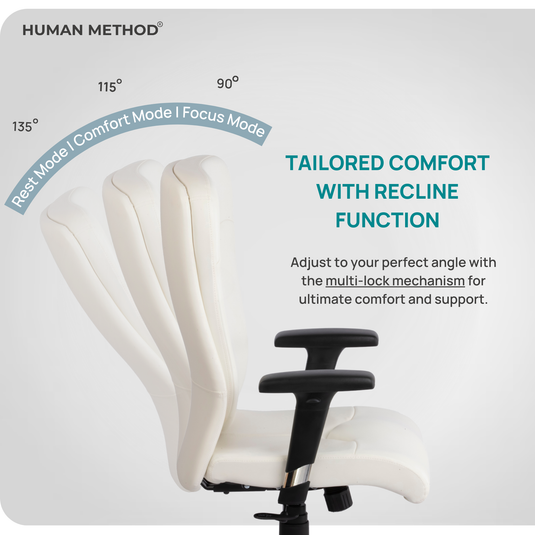 HUMAN METHOD PROGRESS PREMIUM HIGH BACK REVOLVING CHAIR - WHITE