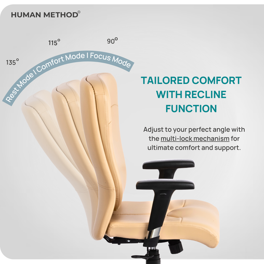 HUMAN METHOD PROGRESS PREMIUM MID BACK REVOLVING CHAIR - BEIGE