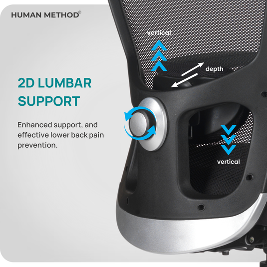 HUMAN METHOD VIBE PRO ERGONOMIC MID BACK REVOLVING OFFICE CHAIR - BLACK