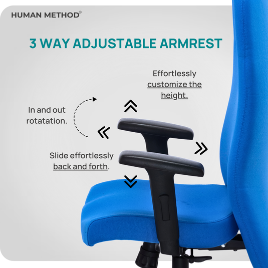 HUMAN METHOD SUPREMO ERGONOMIC SUPER HIGH BACK REVOLVING CHAIR - BLUE