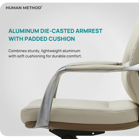 HUMAN METHOD CROWN MID BACK REVOLVING CHAIR - BEIGE