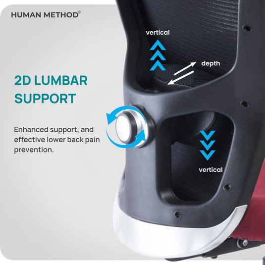 HUMAN METHOD VIBE PRO ERGONOMIC MID BACK REVOLVING OFFICE CHAIR - MAROON