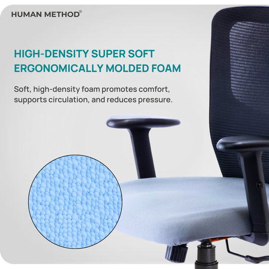HUMAN METHOD VIBE PLUS ERGONOMIC HIGH BACK REVOLVING OFFICE CHAIR - GREY