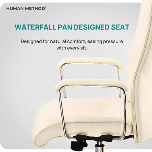 HUMAN METHOD ACCORD PREMIUM MID BACK REVOLVING OFFICE CHAIR - WHITE