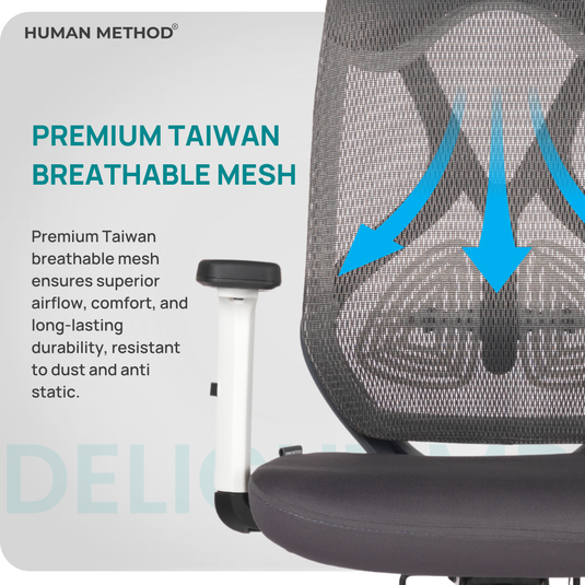 HUMAN METHOD DELIGHT PREMIUM ERGONOMIC MID BACK REVOLVING OFFICE CHAIR