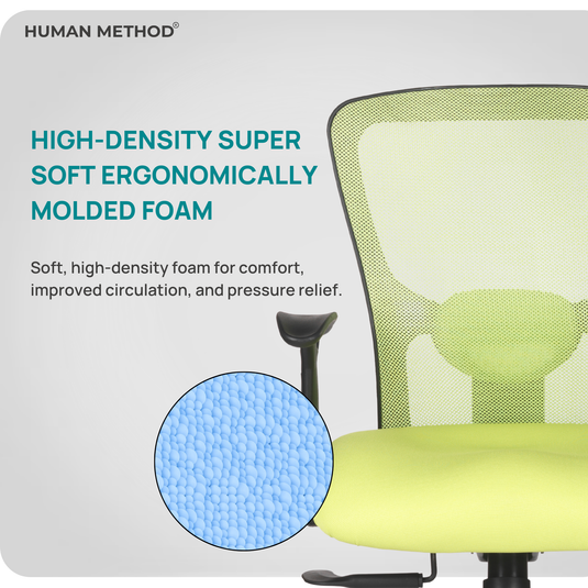 HUMAN METHOD VIBE ELITE ERGONOMIC MID BACK REVOLVING OFFICE CHAIR - FLUORESCENT GREEN