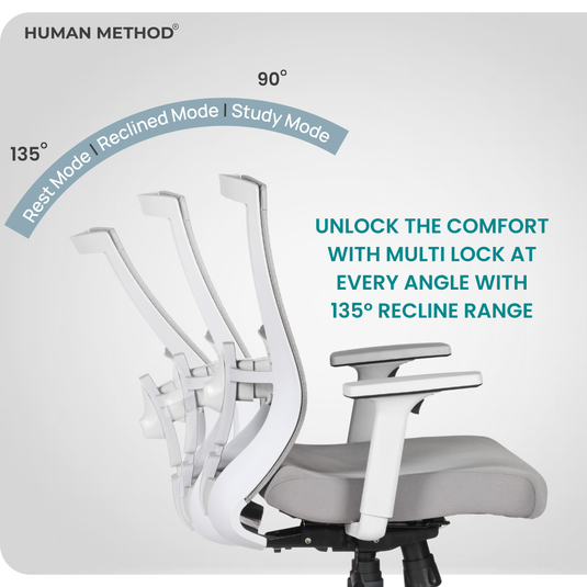 HUMAN METHOD FLORIDA PRO PREMIUM ERGONOMIC MID BACK REVOLVING OFFICE CHAIR  - PLATINUM GREY
