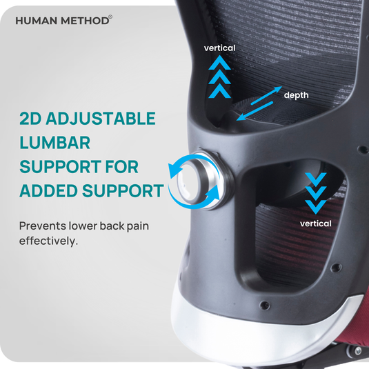 HUMAN METHOD VIBE PRO ERGONOMIC HIGH BACK REVOLVING OFFICE CHAIR - MAROON