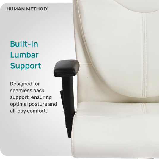 HUMAN METHOD PROMPT HIGH BACK REVOLVING CHAIR (ELEGANCE) - WHITE
