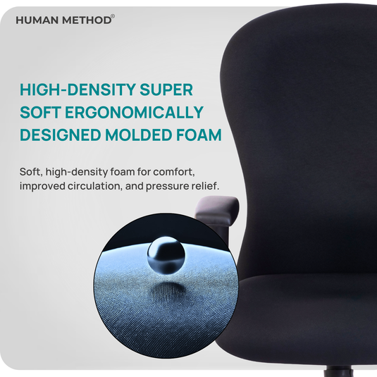 HUMAN METHOD VINTAGE (ELEGANCE) ERGONOMIC MID BACK REVOLVING OFFICE CHAIR - JET BLACK