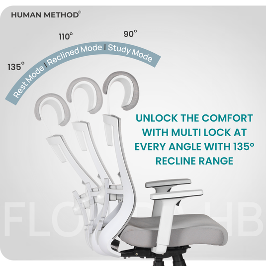 HUMAN METHOD FLORIDA PRO PREMIUM ERGONOMIC HIGH BACK REVOLVING OFFICE CHAIR - PLATINUM GREY