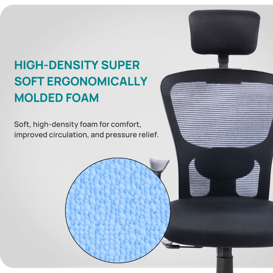 HUMAN METHOD VIBE ELITE ERGONOMIC HIGH BACK REVOLVING OFFICE CHAIR - BLACK