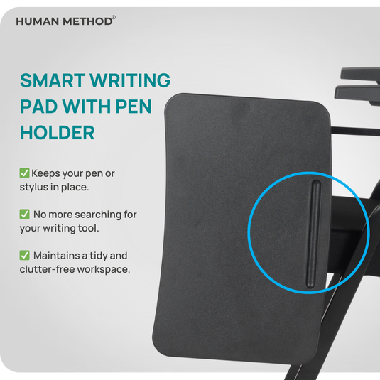 HUMAN METHOD FLEXI TRAINING CHAIR - WITH WRITING PAD AND WHEELS