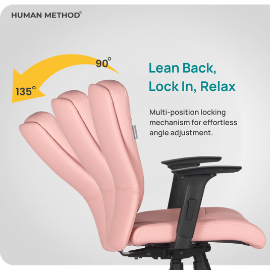 HUMAN METHOD PROMPT MID BACK REVOLVING CHAIR (ELEGANCE) - MILLENIAL PINK