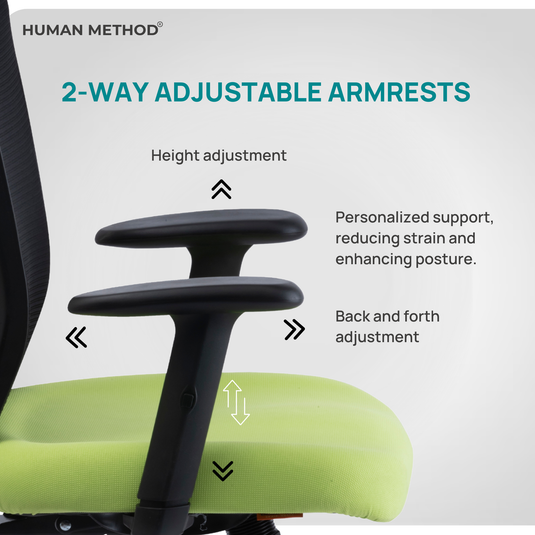 HUMAN METHOD VIBE PRO ERGONOMIC MID BACK REVOLVING OFFICE CHAIR - GREEN