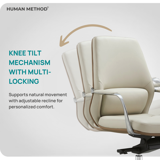 HUMAN METHOD CROWN MID BACK REVOLVING CHAIR - BEIGE