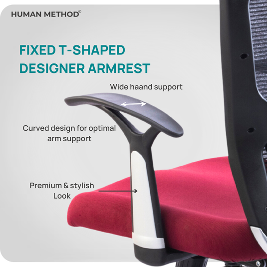 HUMAN METHOD VIBE ELITE ERGONOMIC MID BACK REVOLVING OFFICE CHAIR - MAROON
